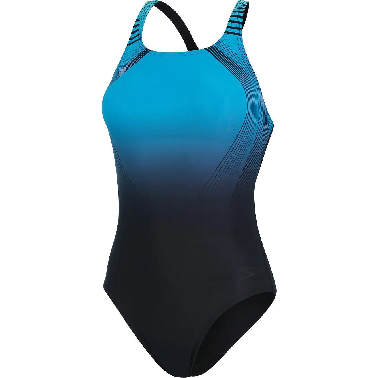 Speedo Digital Placement Medalist Womens Swimsuit Blue Swimming Lined Ladies