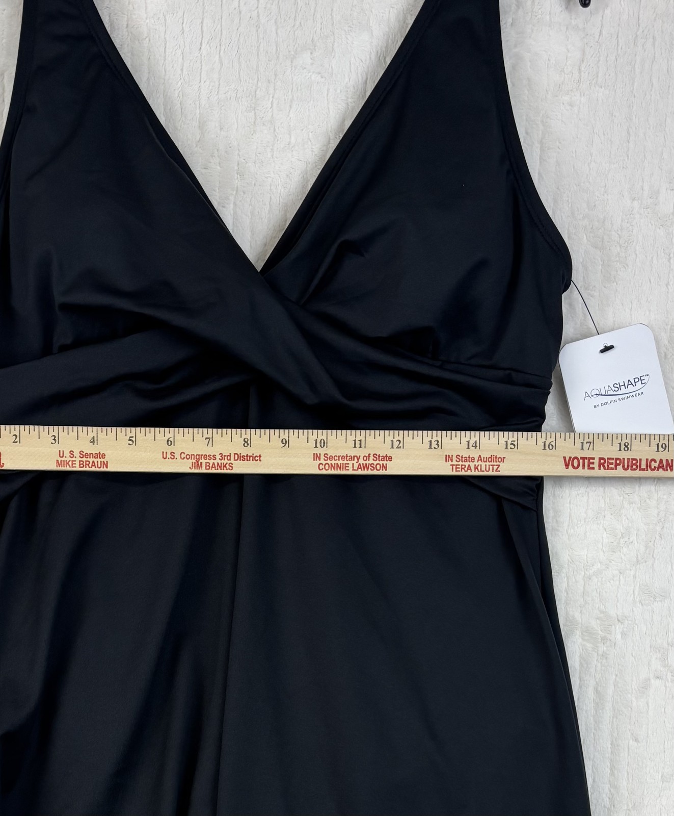 Aquashape by Dolfin Women’s Black Swim Dress One Piece Swimsuit Size 18 New NWT
