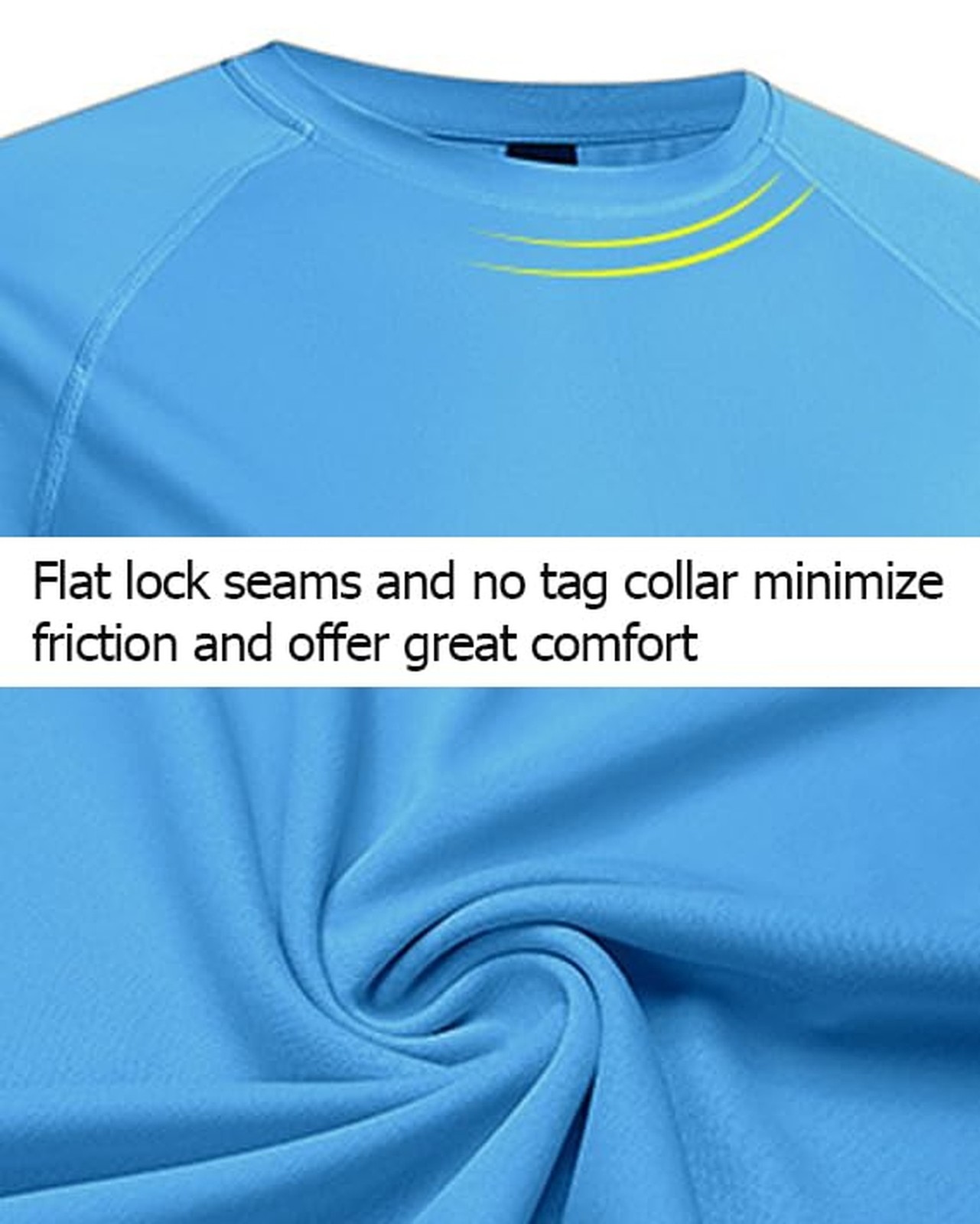 Men’s UPF 50+ Sun Protection Long Sleeve Rash Guard Shirts X-Large Blue