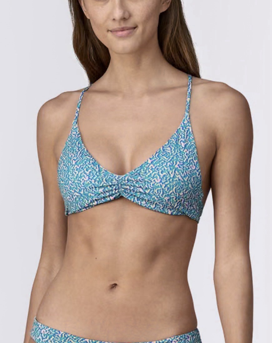 Patagonia WOMEN’S NANOGRIP SUNNY TIDE BIKINI TOP Swim Surf Beach EUC Size Large