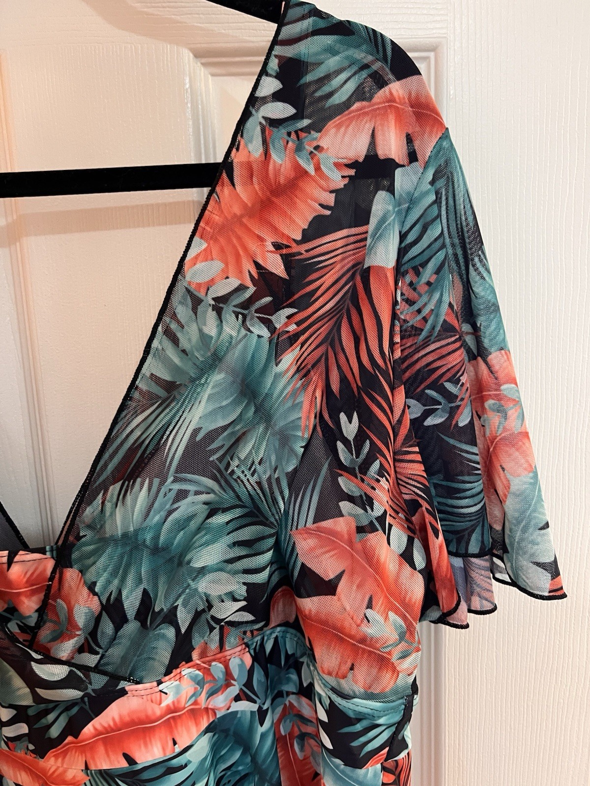 Tropical Swim dress/sundress 4X Flutter Sleeve Flounce “Curve” fit No Bottoms