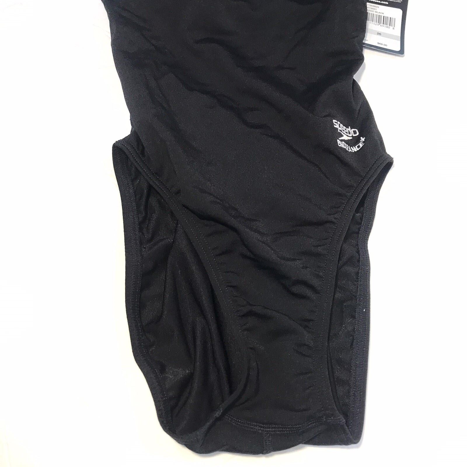 Speedo Competitive Endurance Swimming Suit Flybck Traing Suit A XS/26 Black NWT