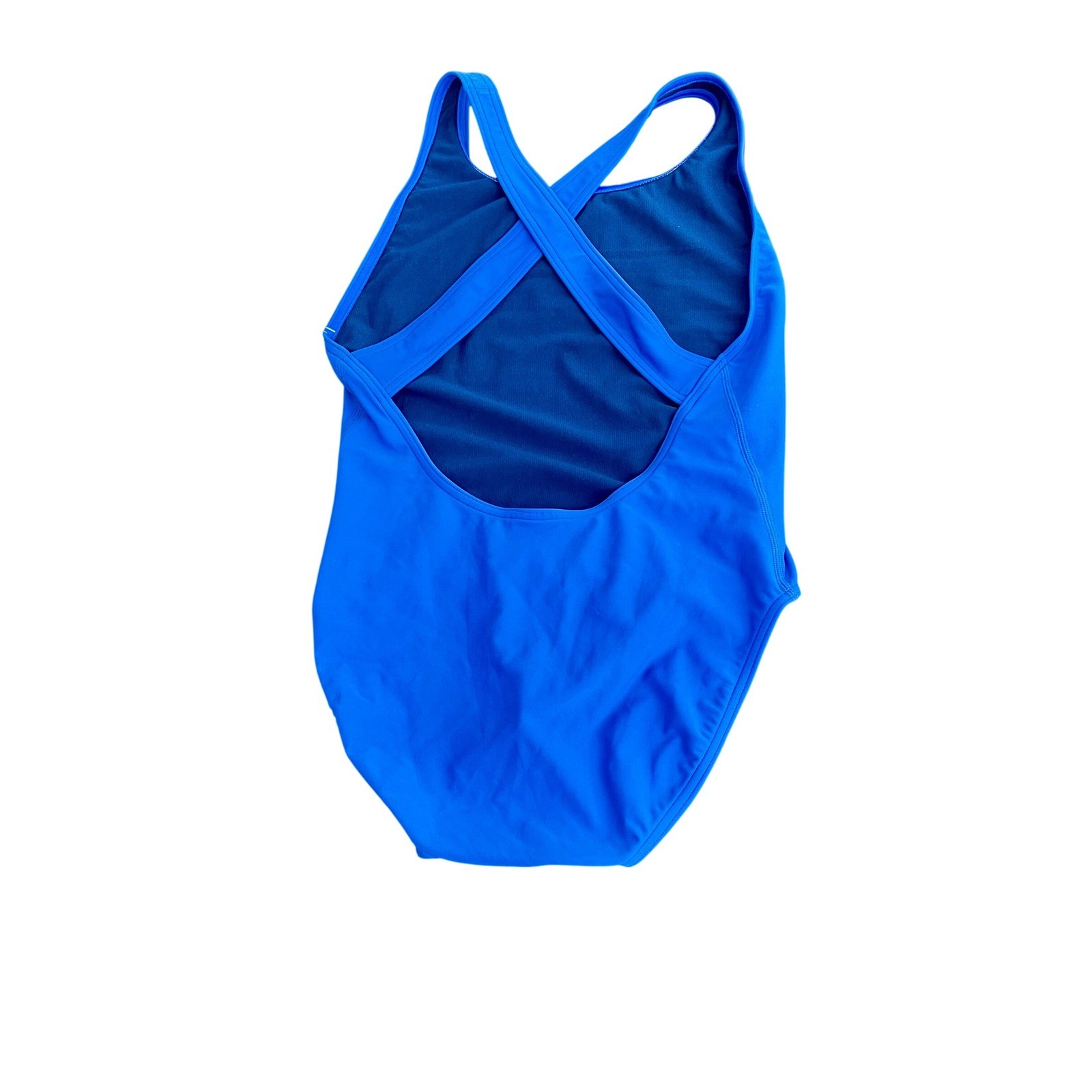 Sporti Womens Wide Strap Cross Back One Piece Swimsuit Royal Blue 34 NEW