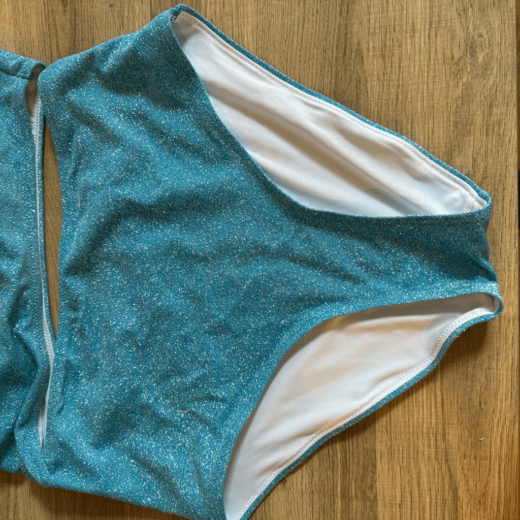 Victoria’s Secret PINK Blue Sparkly Bathing Suit Large Y2K Barbie