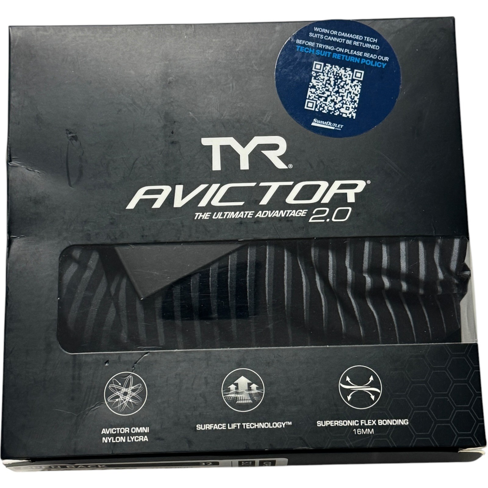 TYR Avictor 2.0 Titanium Open Back Tech Elite Swim Suit Womens Size 32 NWT