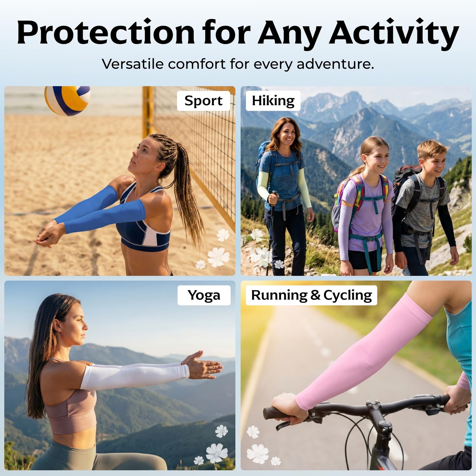 SportsTrail Cooling Arm Sleeves for Men & Women Breathable, UV Sun Protection,