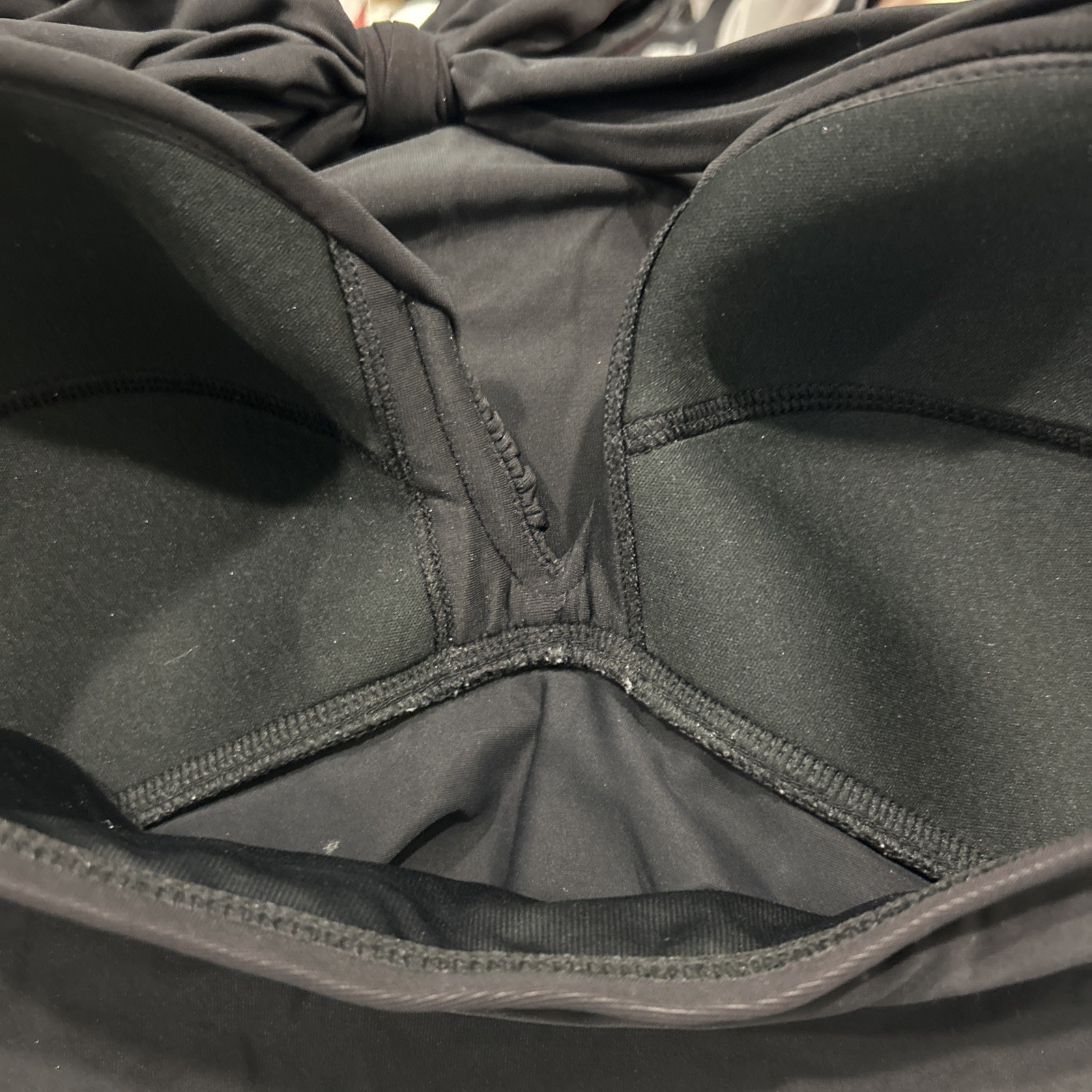 NEW Magic Suit Black Halter Swim Top Built in Bra Swimsuit Sz 10 Ruched Sides
