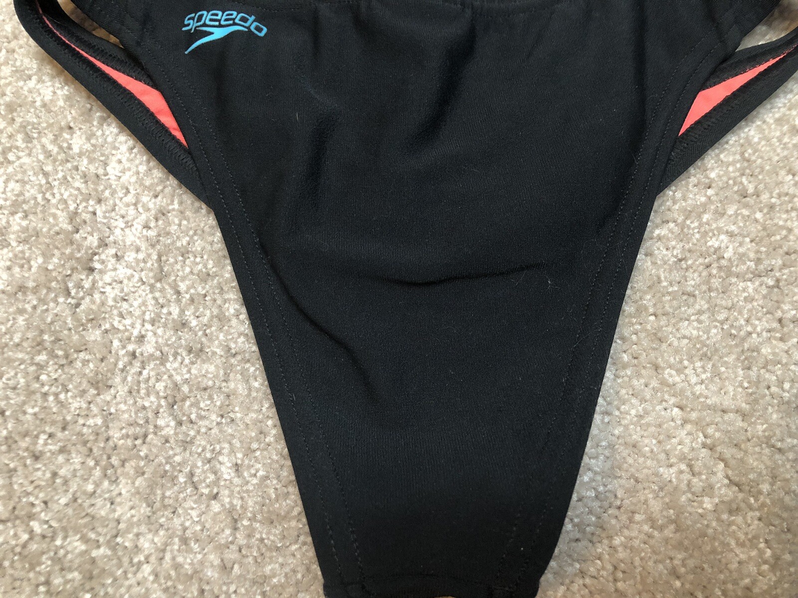 SPEEDO Womens Turnz Hero Back One piece Monokini Swim Black Teal worn 5X EUC 28