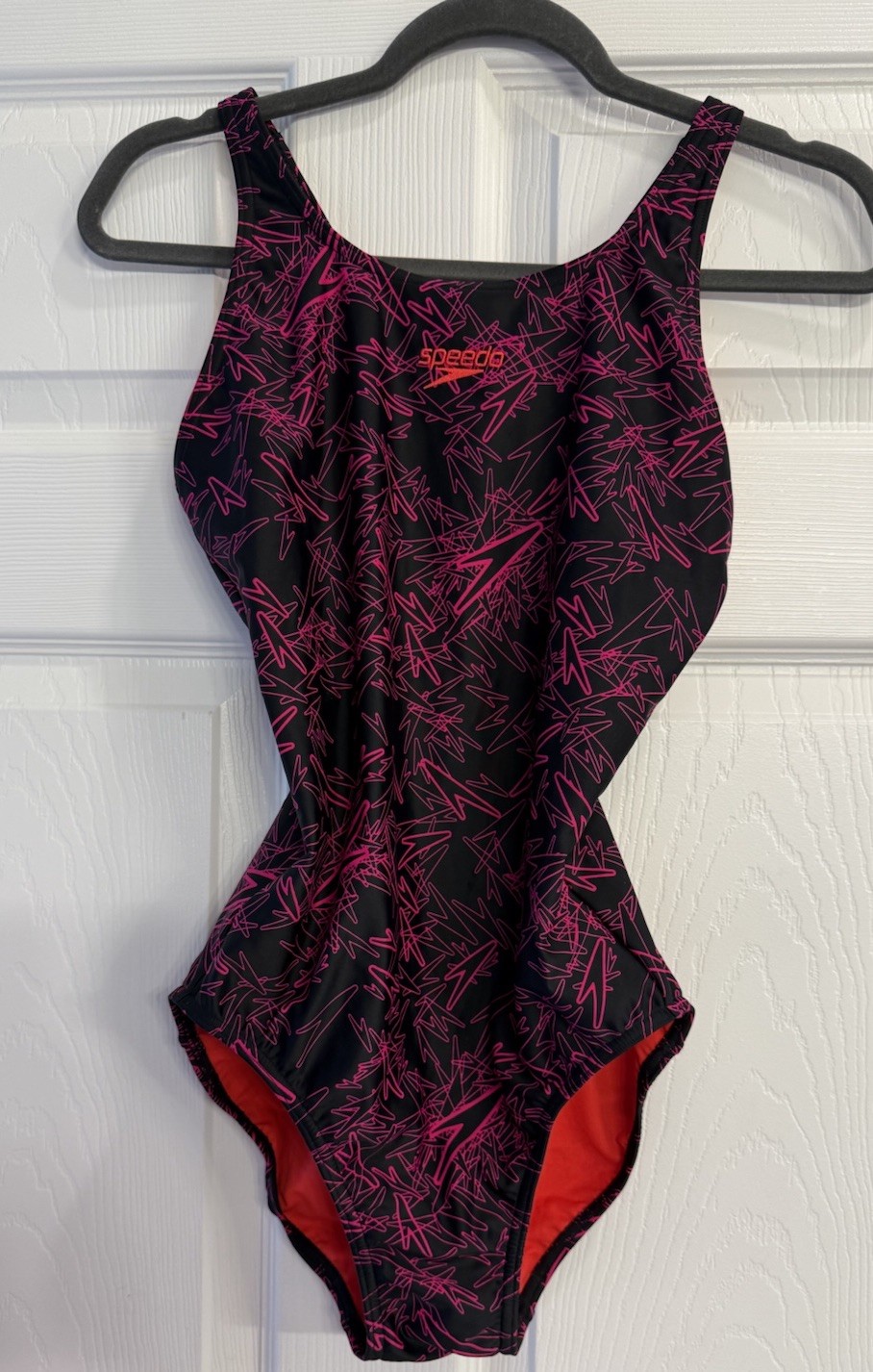Speedo Women’s Boom Allover Muscleback Swimsuit Purple Red AUS14