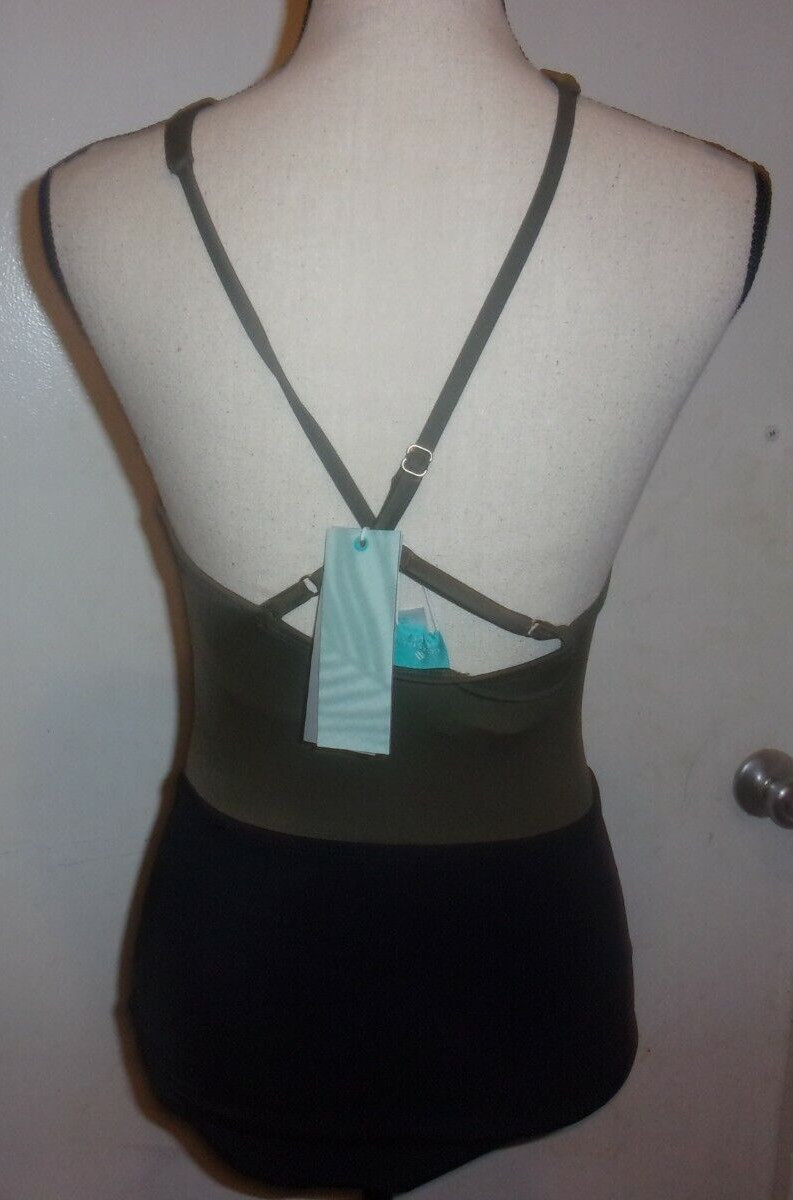 Coastal Blue Women’s Swimwear, One Piece Swimsuit, Size Small 4-6, Olive (C80)