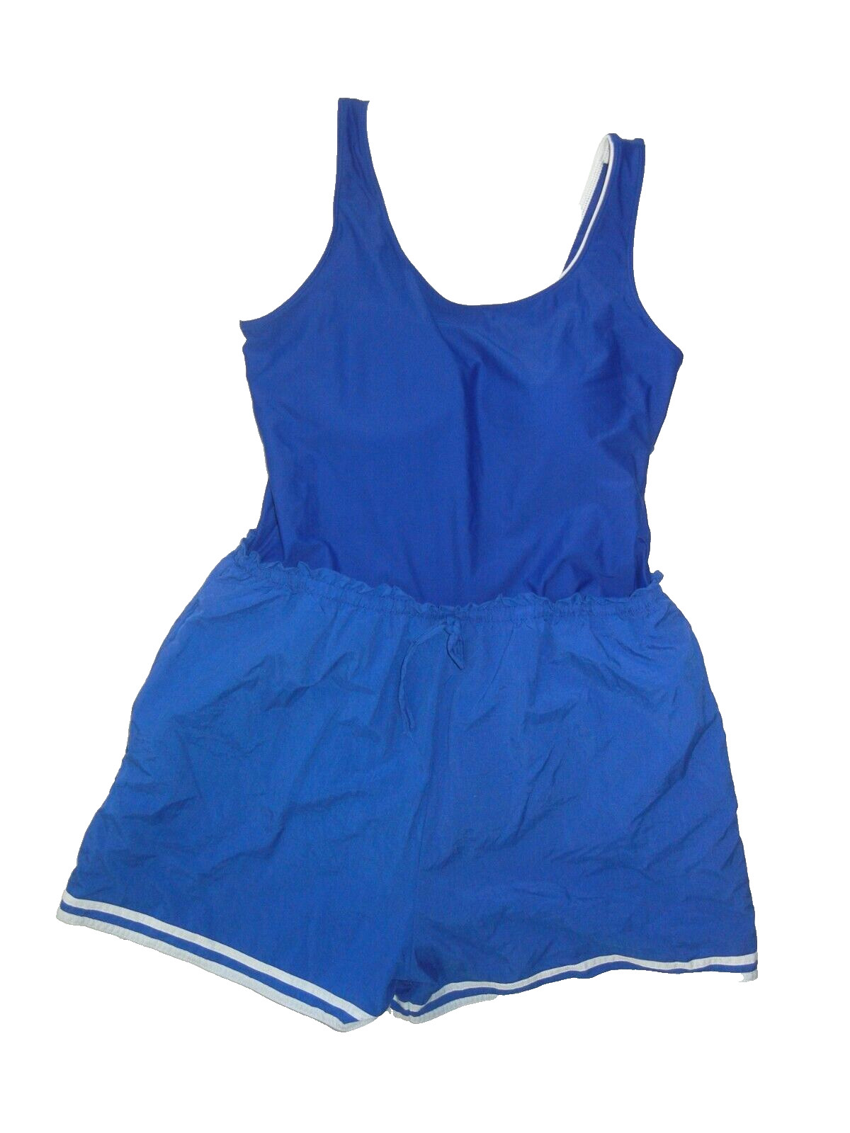 SWIM 365 Blue Spandex BUILT IN SHORTS ONE-PIECE SWIM SUIT Pool Beach Women’s 16W