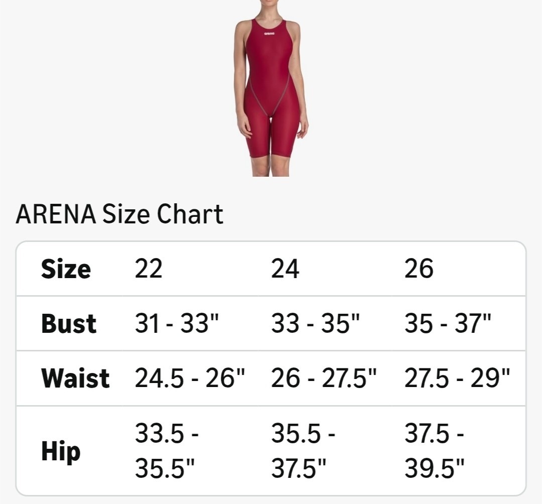 Arena Women’s Powerskin ST Next OB Size 24 (Deep Red) – New with Tags
