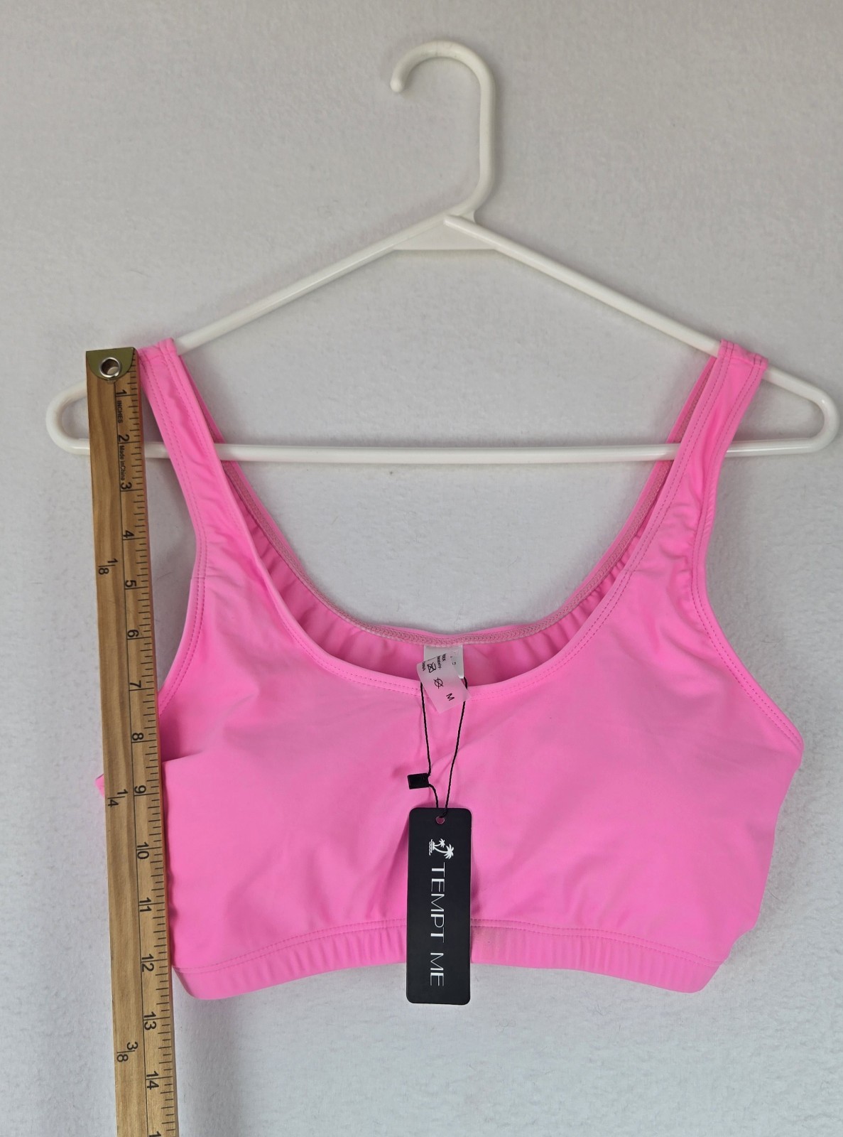 NWT Tempt Me High Waisted Bikini Swimsuit Sporty Two Piece Pink Size Medium