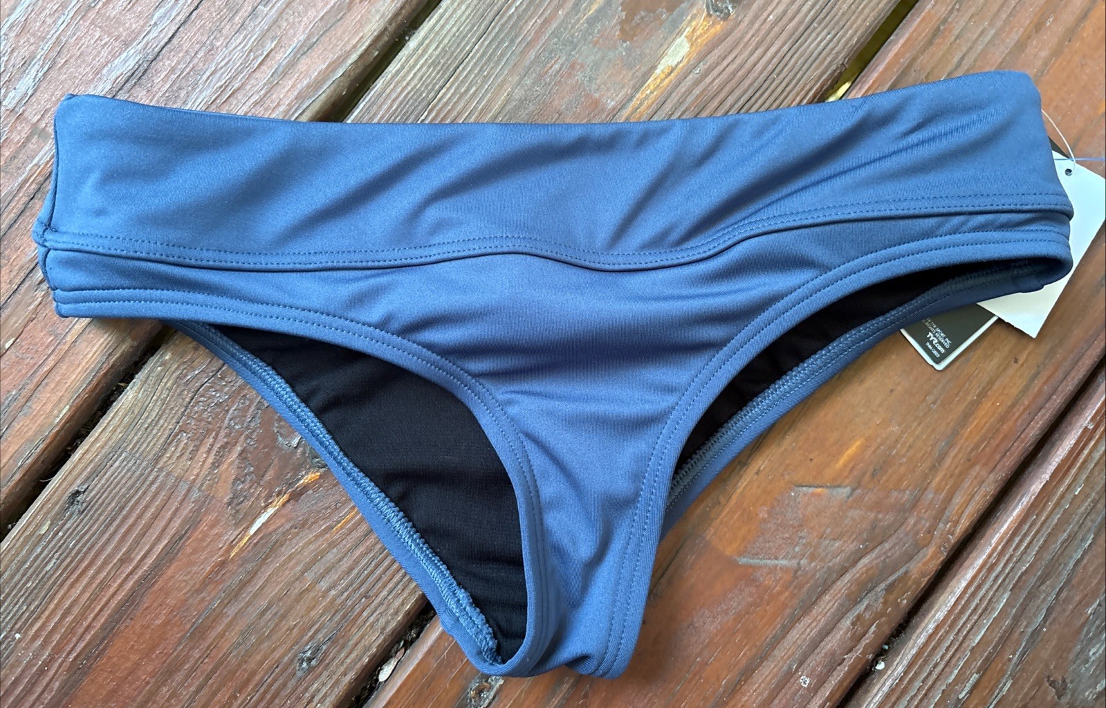 TYR Women’s Solid Riva Classic Bikini Bottom – Small Slate Blue SPF 50+ NWT
