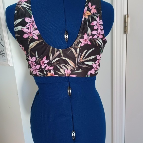 Tropical Floral Women’s Swim Guard and Top Size L Workout Beach Activewear Sport