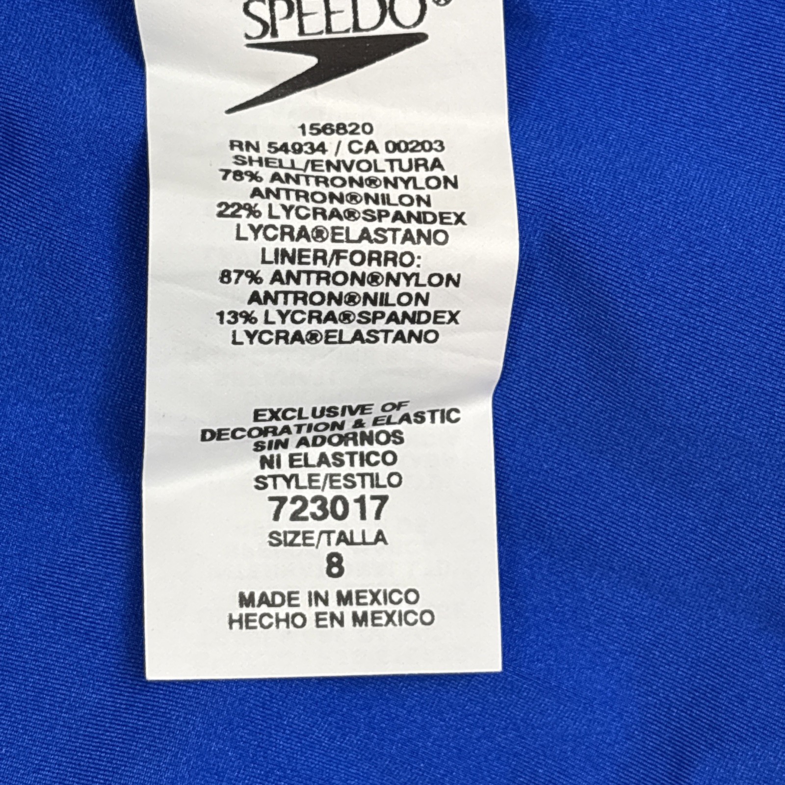 Speedo Women’s One Peace Swimsuit Solid Royal Blue 8