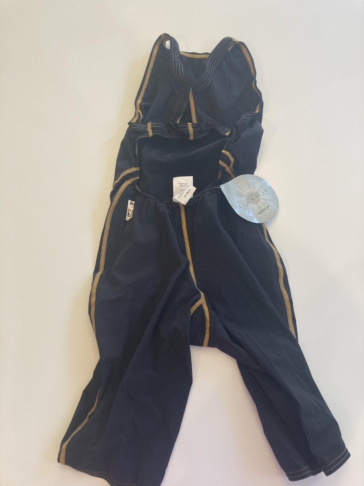 NWT Speedo LZR Racer Pro Tech Kneeskin suit Size 28L Black – Open Back – FINA