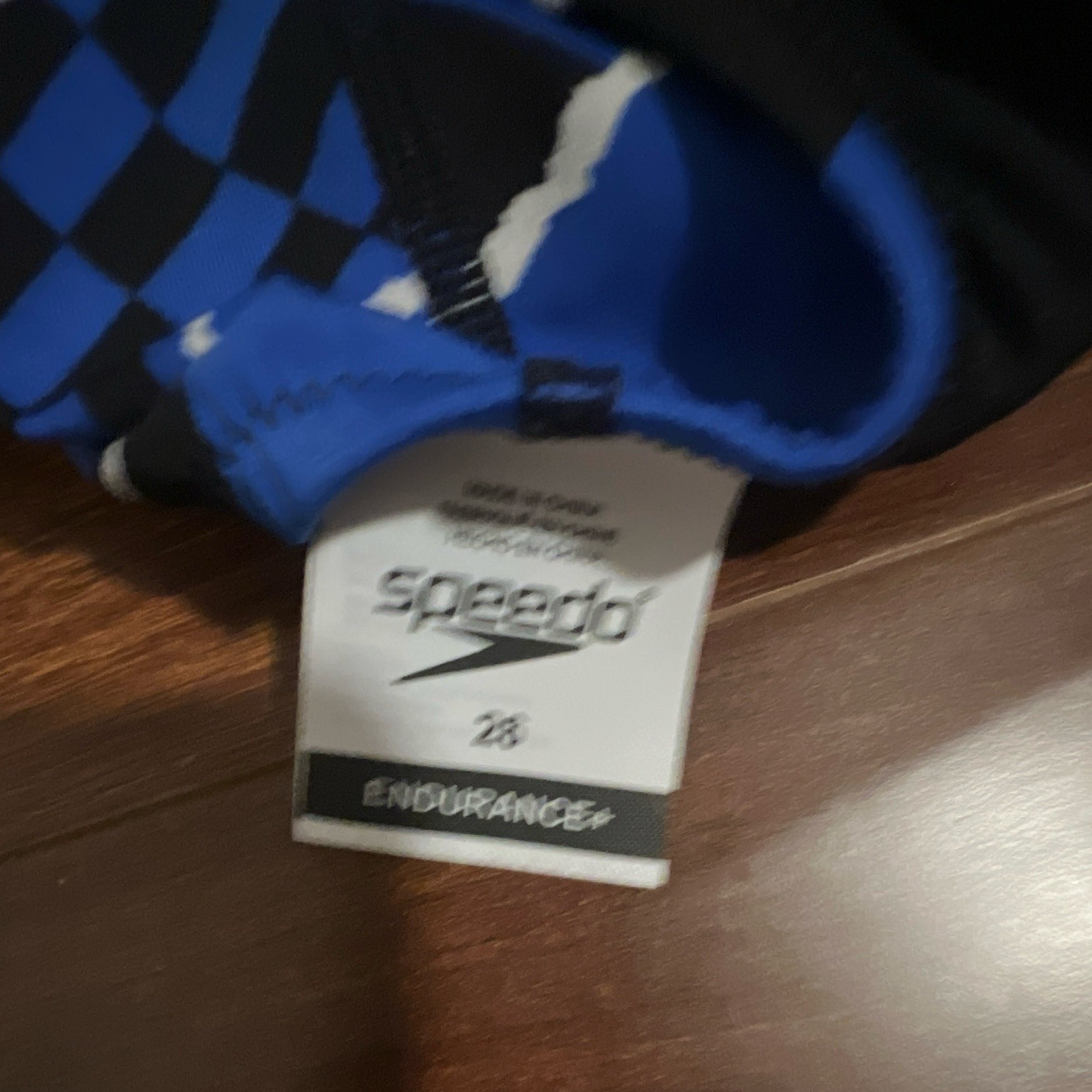 Speedo Endurance+ Competitive One Piece Swimsuit 28 Blue/Black Check