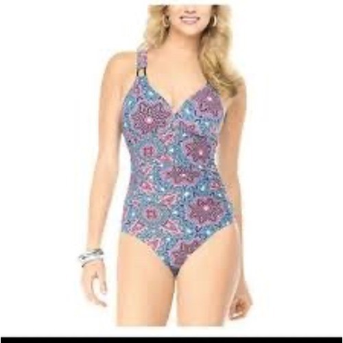 Assets by sara Blakely Spanx one piece swimsuit women’s size Xl blue pink