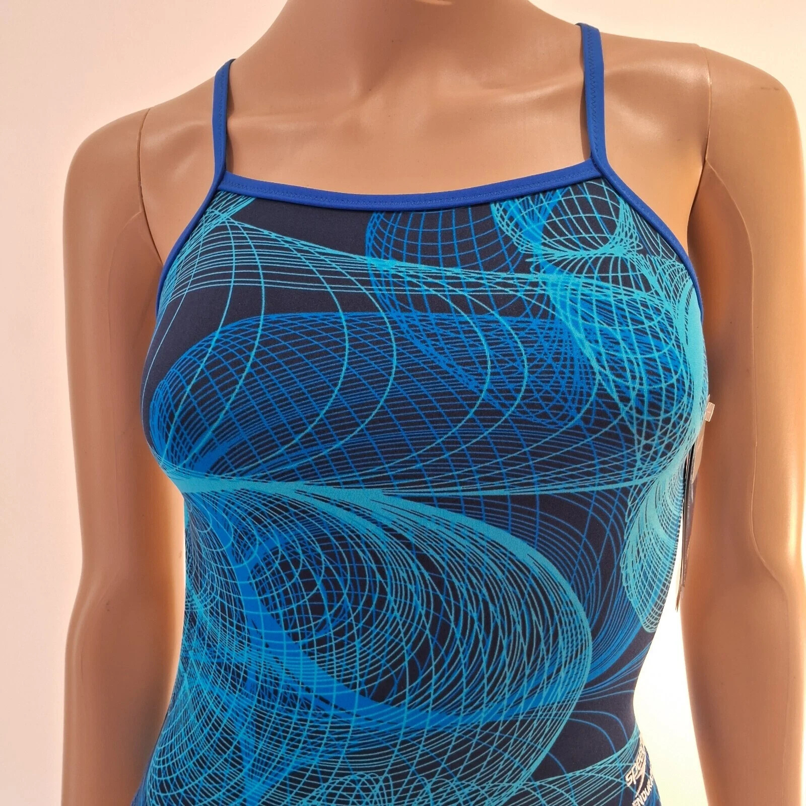 NWT SPEEDO Girl 26 Competition Swimsuit Cyclone Strong Endurance+ $84 Blue Swim