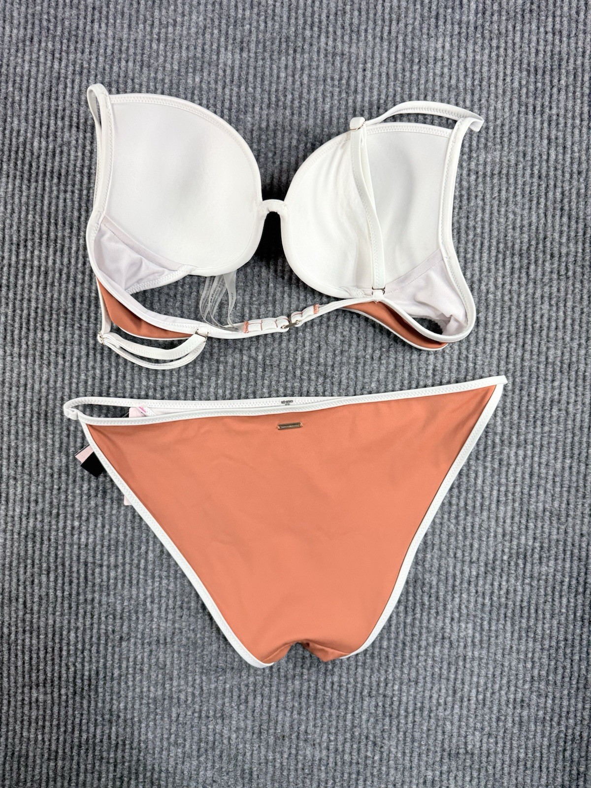 PINK Victoria’s Secret Women Push Up Bikini Set Sz M Bottoms 36B Top Terracotta