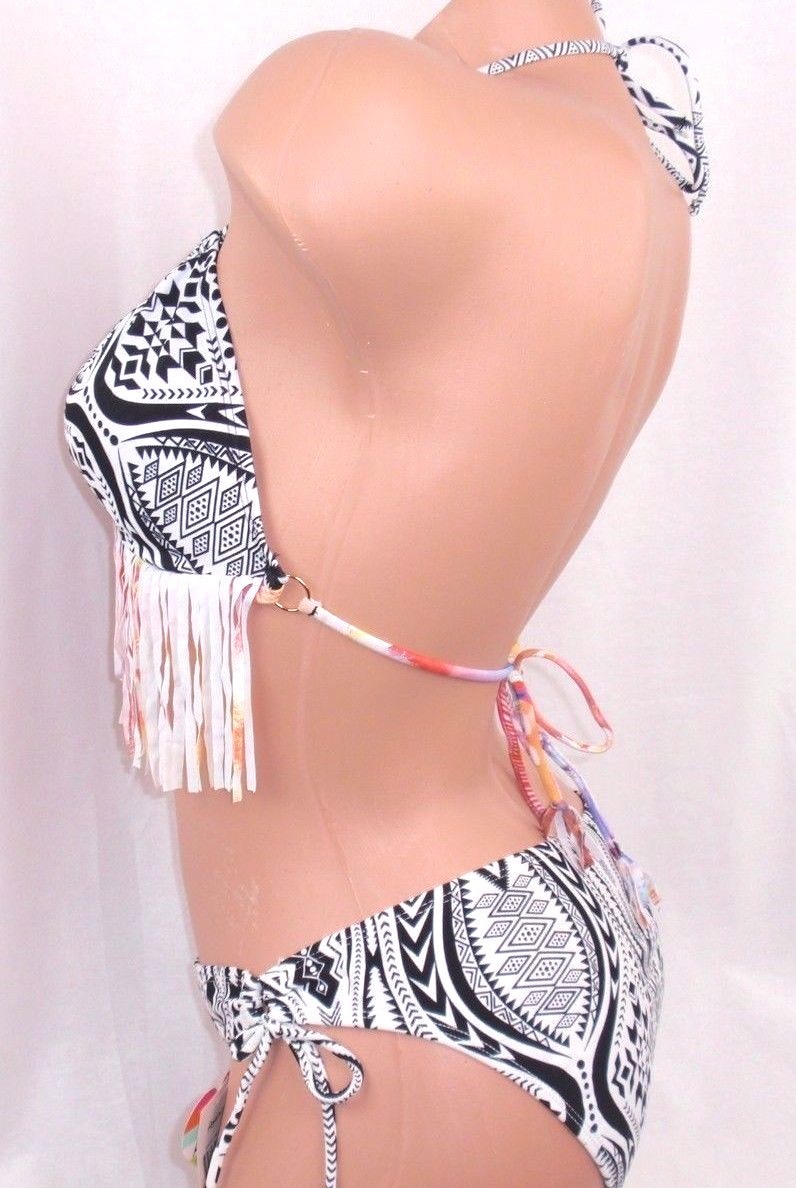 Raisins Bikini Swimsuit Women’s Girls Swimwear Fringe Padded Top Lowrider Bottom