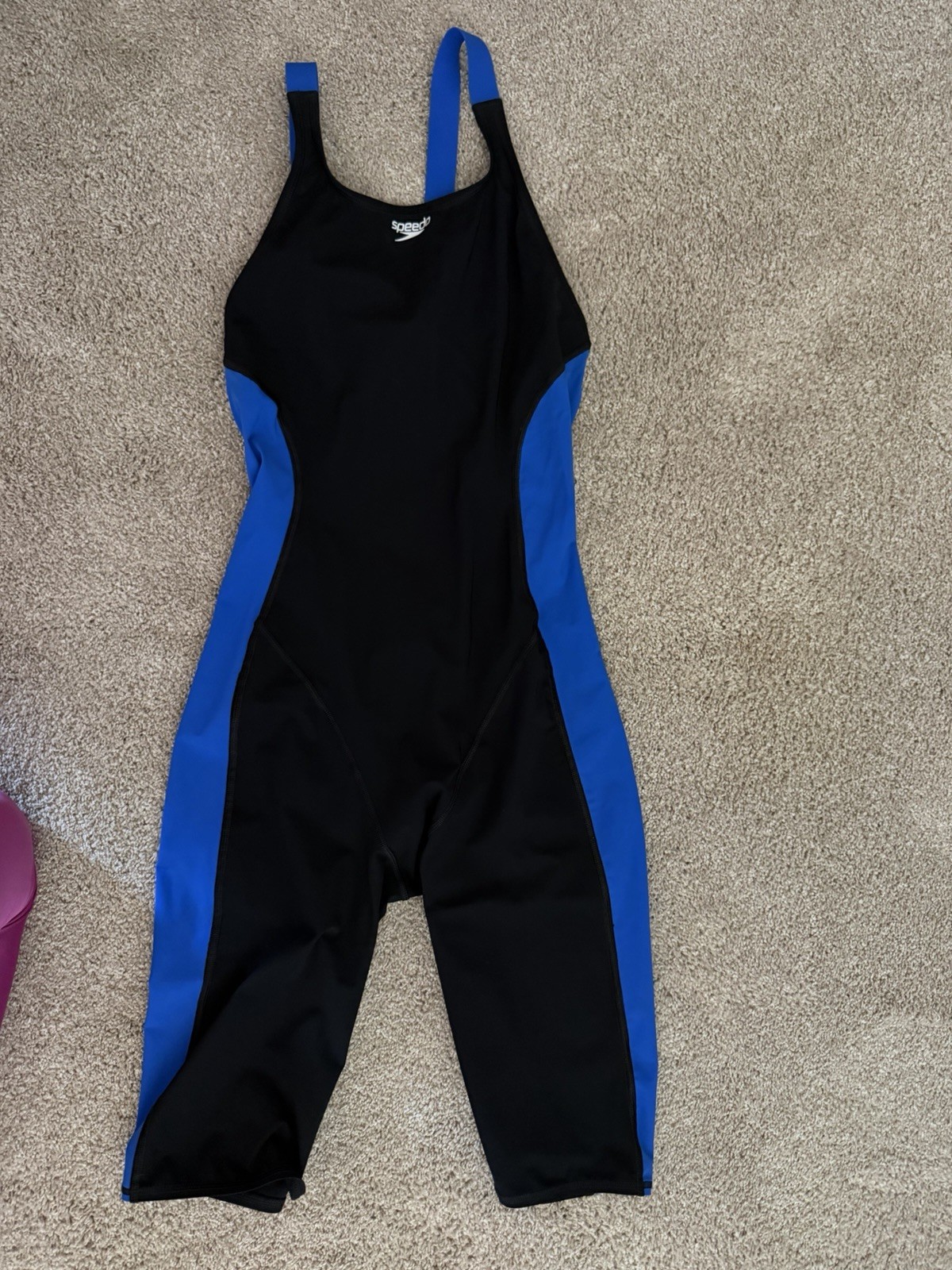 Speedo Women’s Competitive Open Back One Piece Swimwear Black Blue