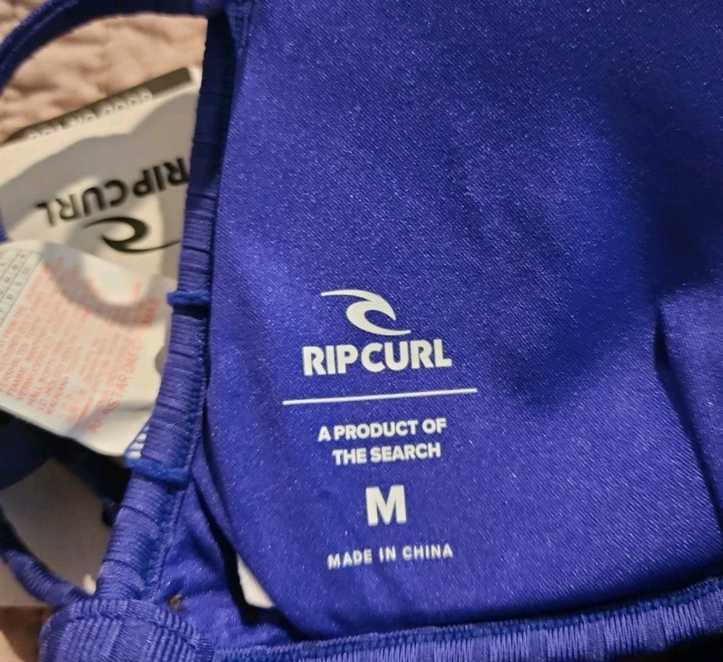 Rip Curl Women’s Standard Premium Surf Fixed Triangle Top Blue Size M New