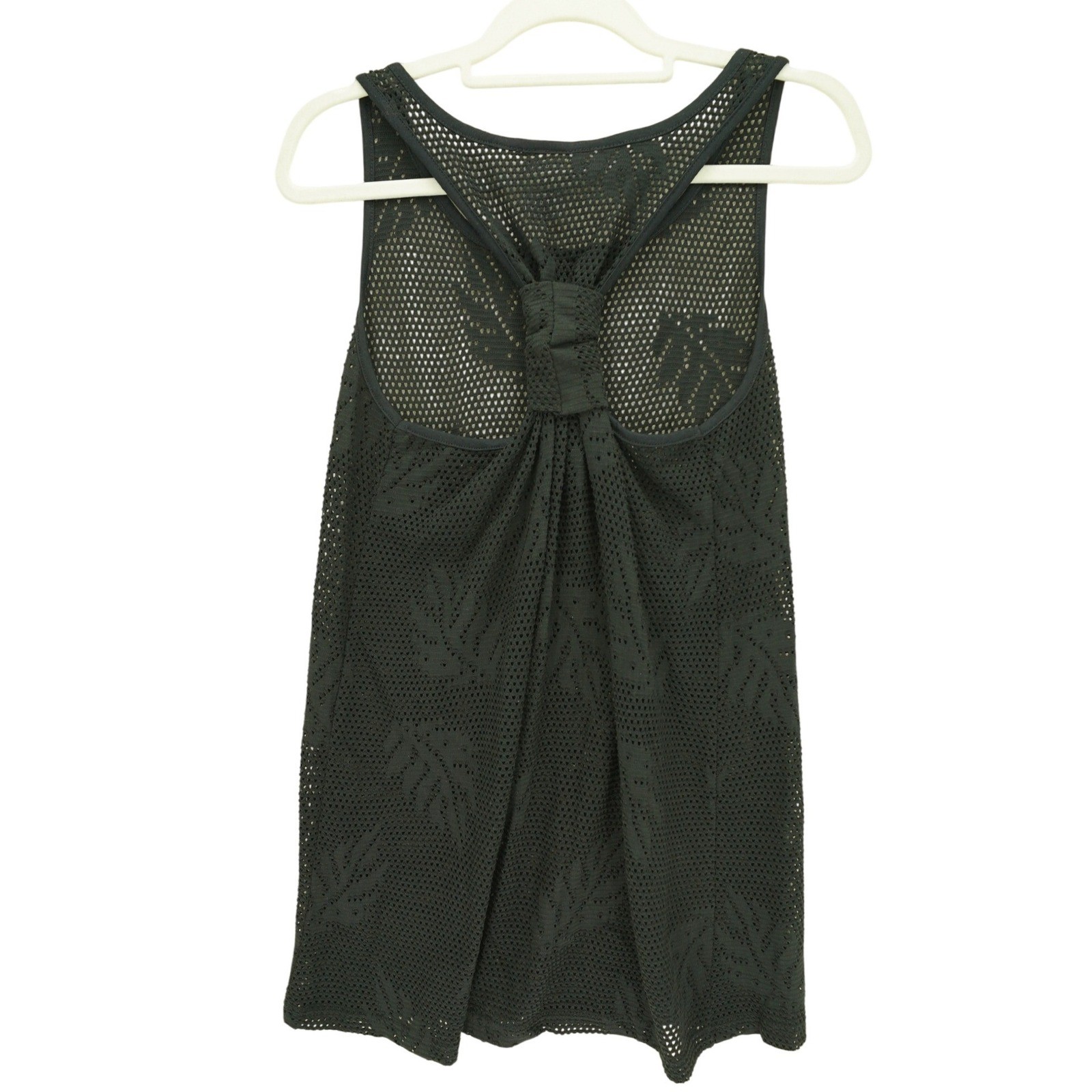 Black Leaf Mesh Racerback Swim Cover S Sleeveless White Stag