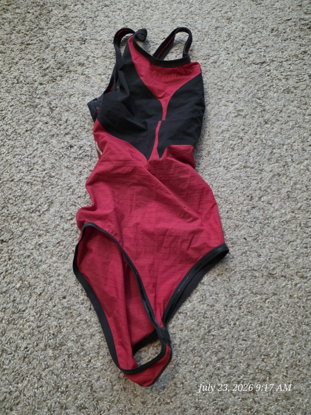 Arena Carbon Duo Red Black Tech Suit Kneeskin Top Only Size 30