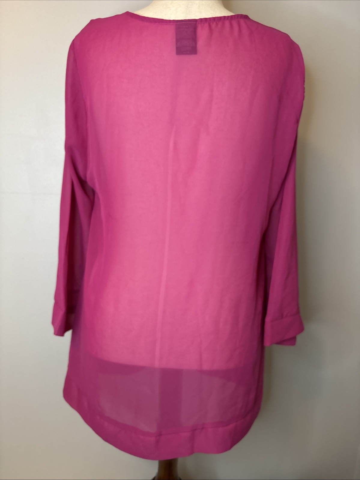 Catalina Fuchsia Swim Cover-Up Size 1X (16W) Preowned Polyester V Neck Sheet