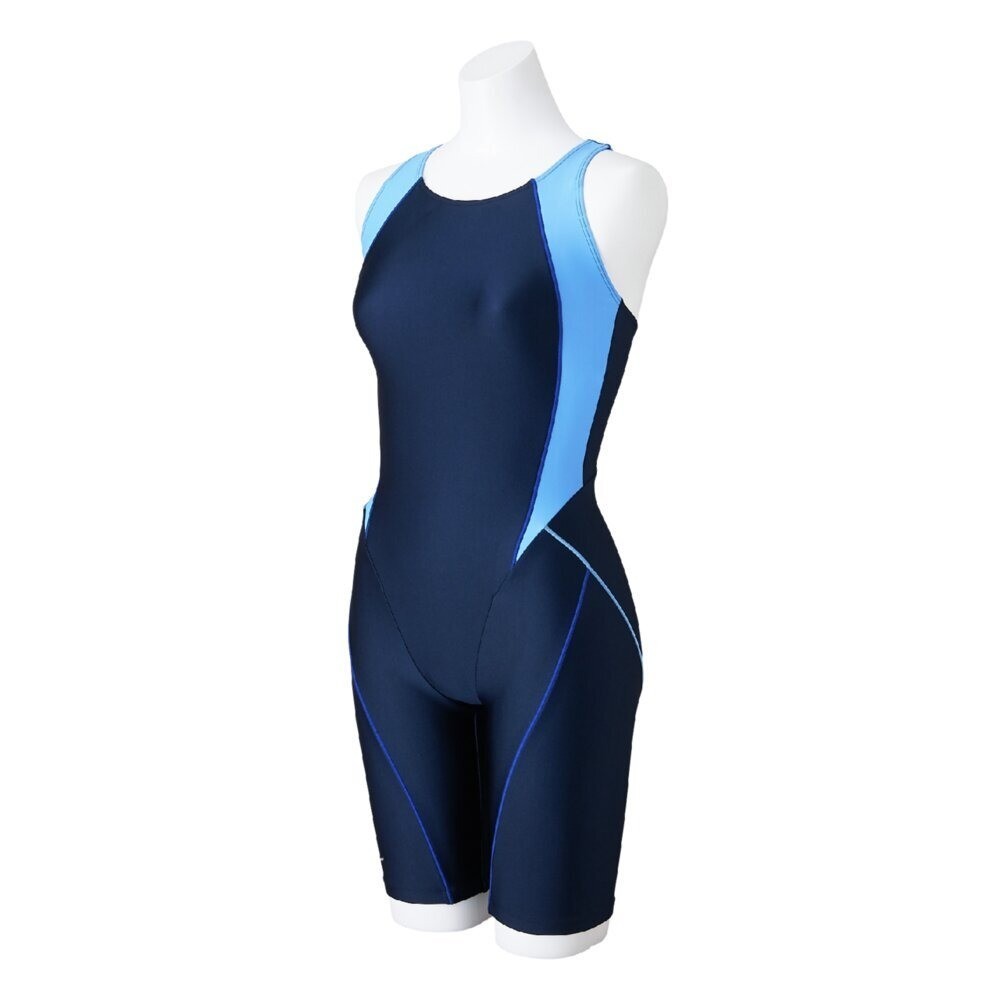 Mizuno Women’s Swim Fitness All-in-One Swimsuit Two-Tone Design Navy/C.Blue 2025