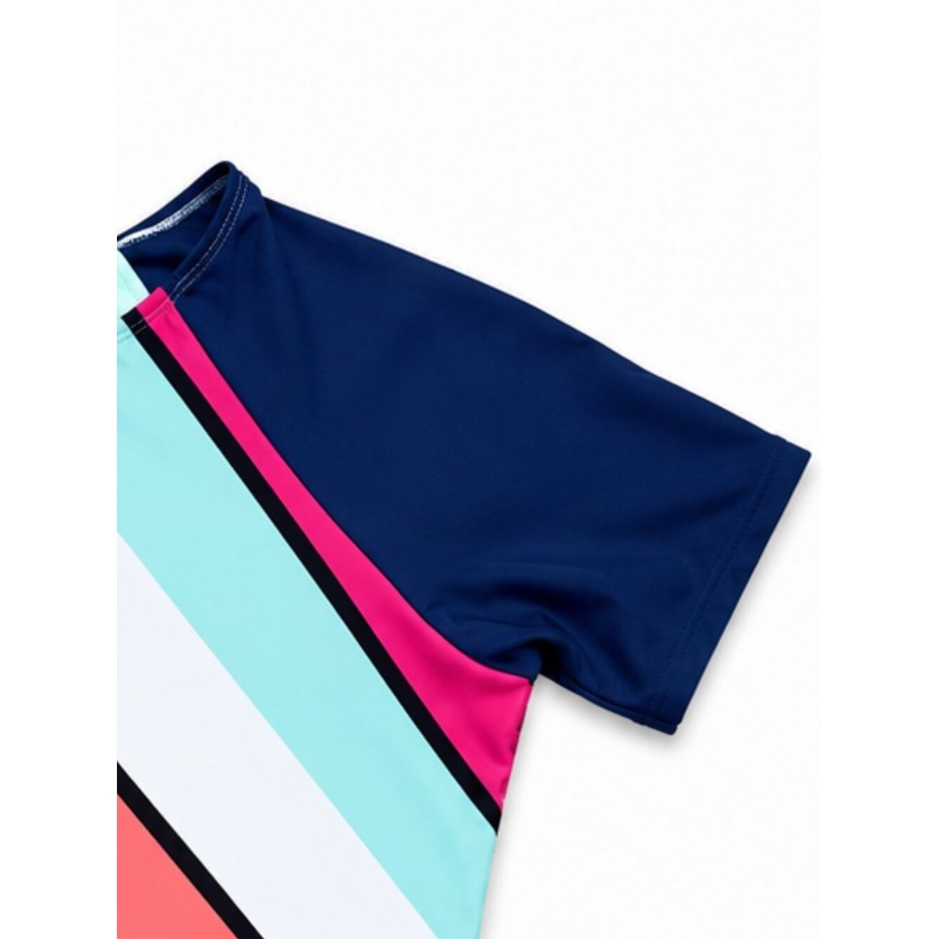 NWT Avia XL Zip Front Colorblock One Piece Rash Guard Swimsuit UPF