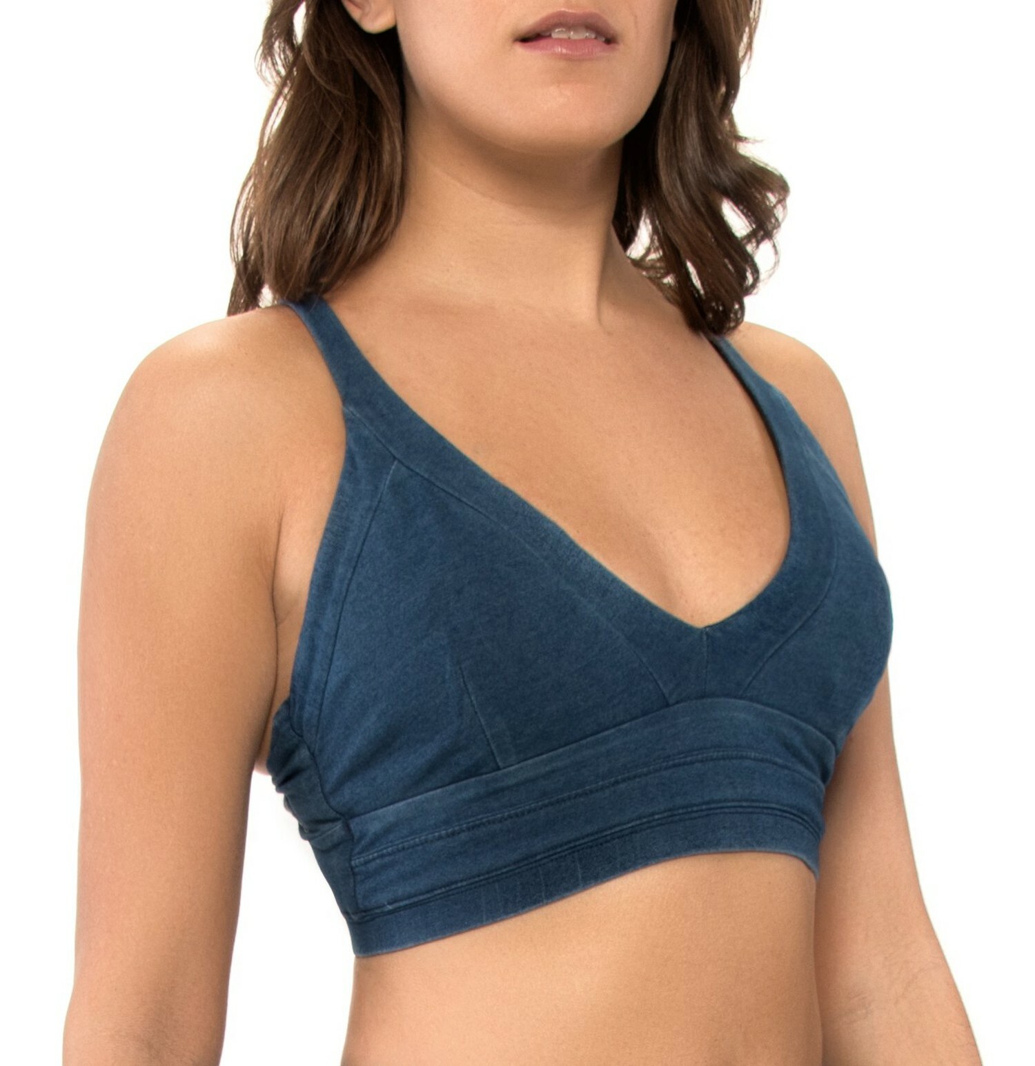 Body Glove Women’s Swift Cross Back Sports Bra, Denim, X-Large