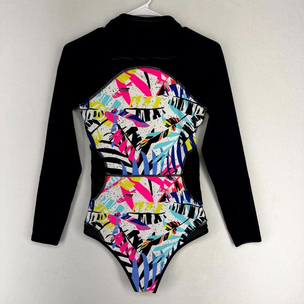 Bathing Suit Wetsuit Colorful Neon Pink Yellow Blue Womens Size S