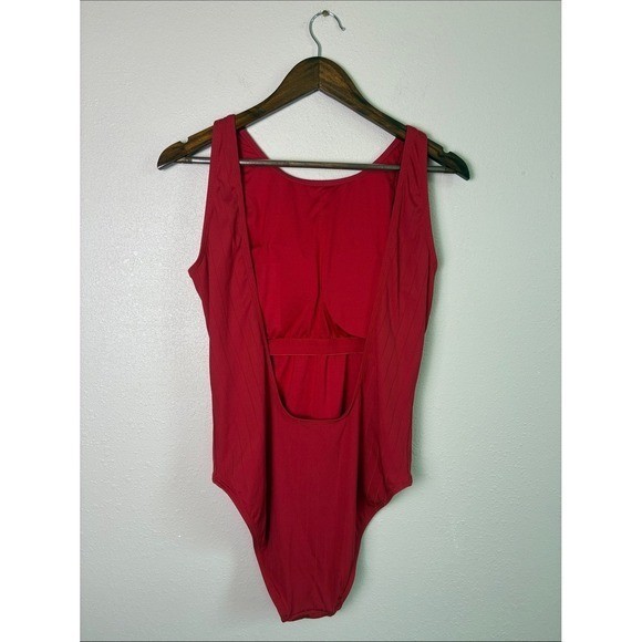 SENITA Athletics Large Red One Piece Swimsuit Modest Full Coverage Beach Resort