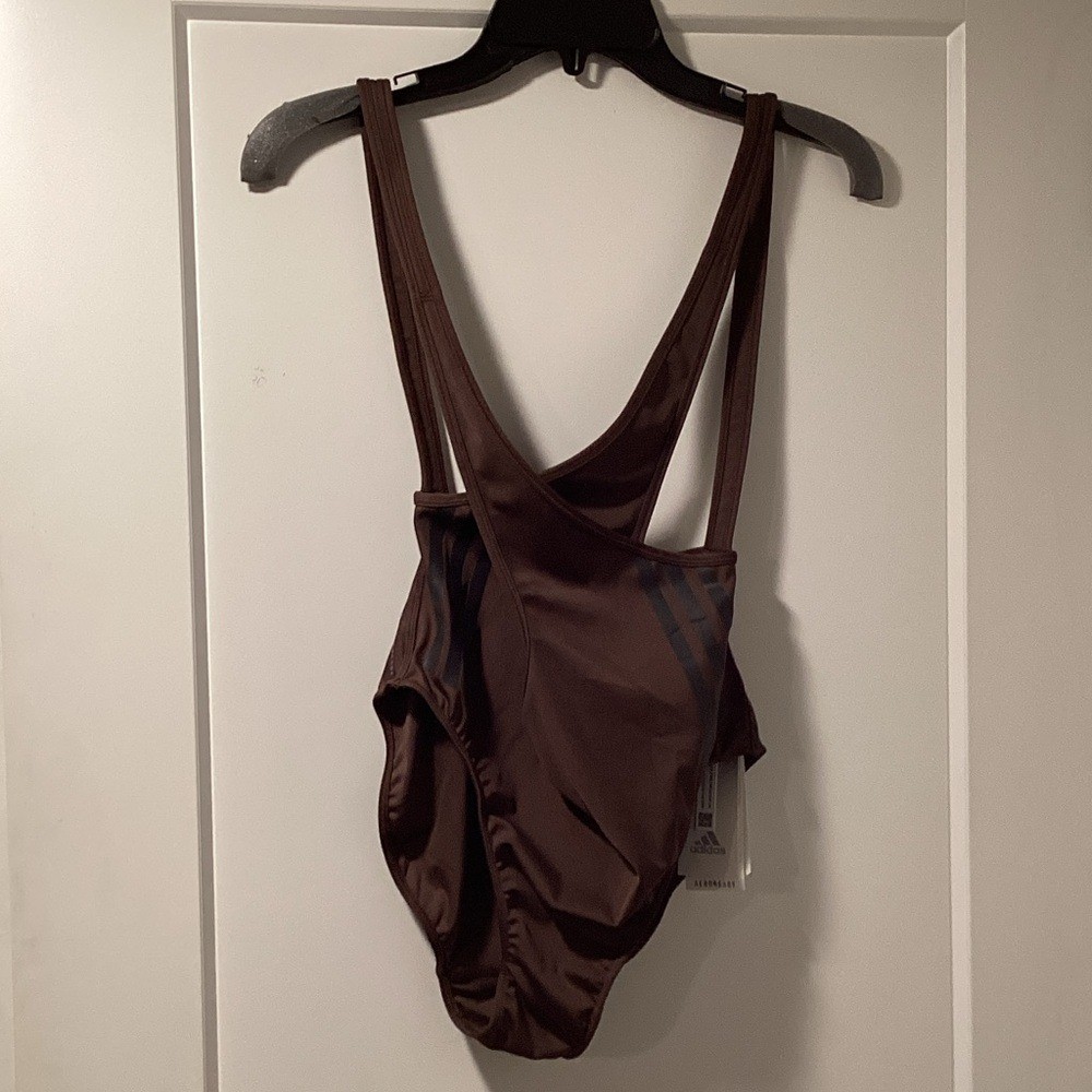 NWT Adidas Size M Water Icons Swimsuit Brown/Black