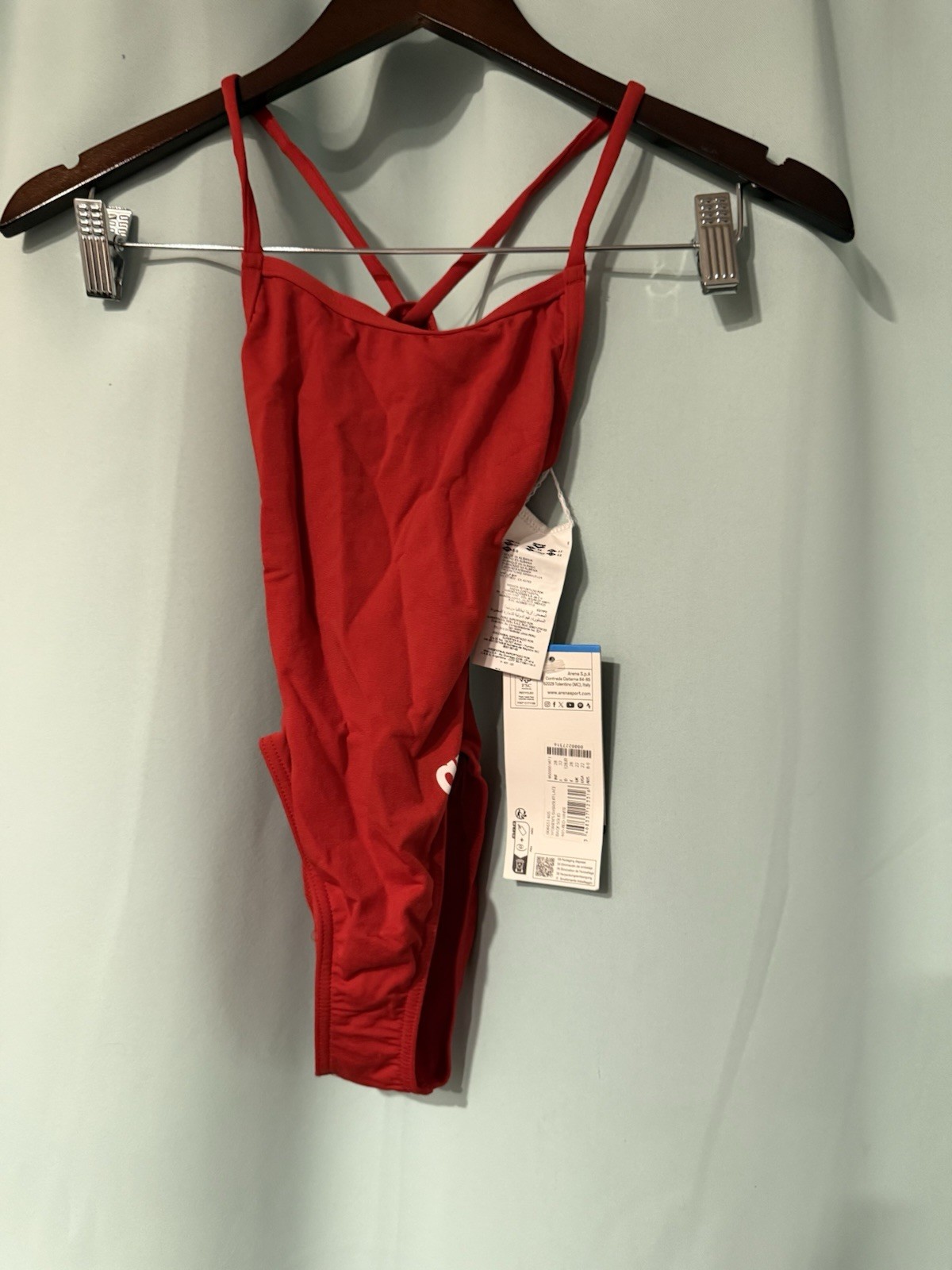 ARENA Women’s Performance Lace Back One-Piece Solid Swimsuit Red 22
