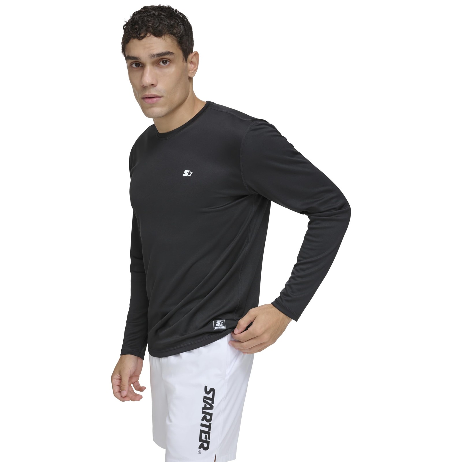 Starter Men’s Quick Dry Long Sleeve Lightweight UPF Active Top Large Black