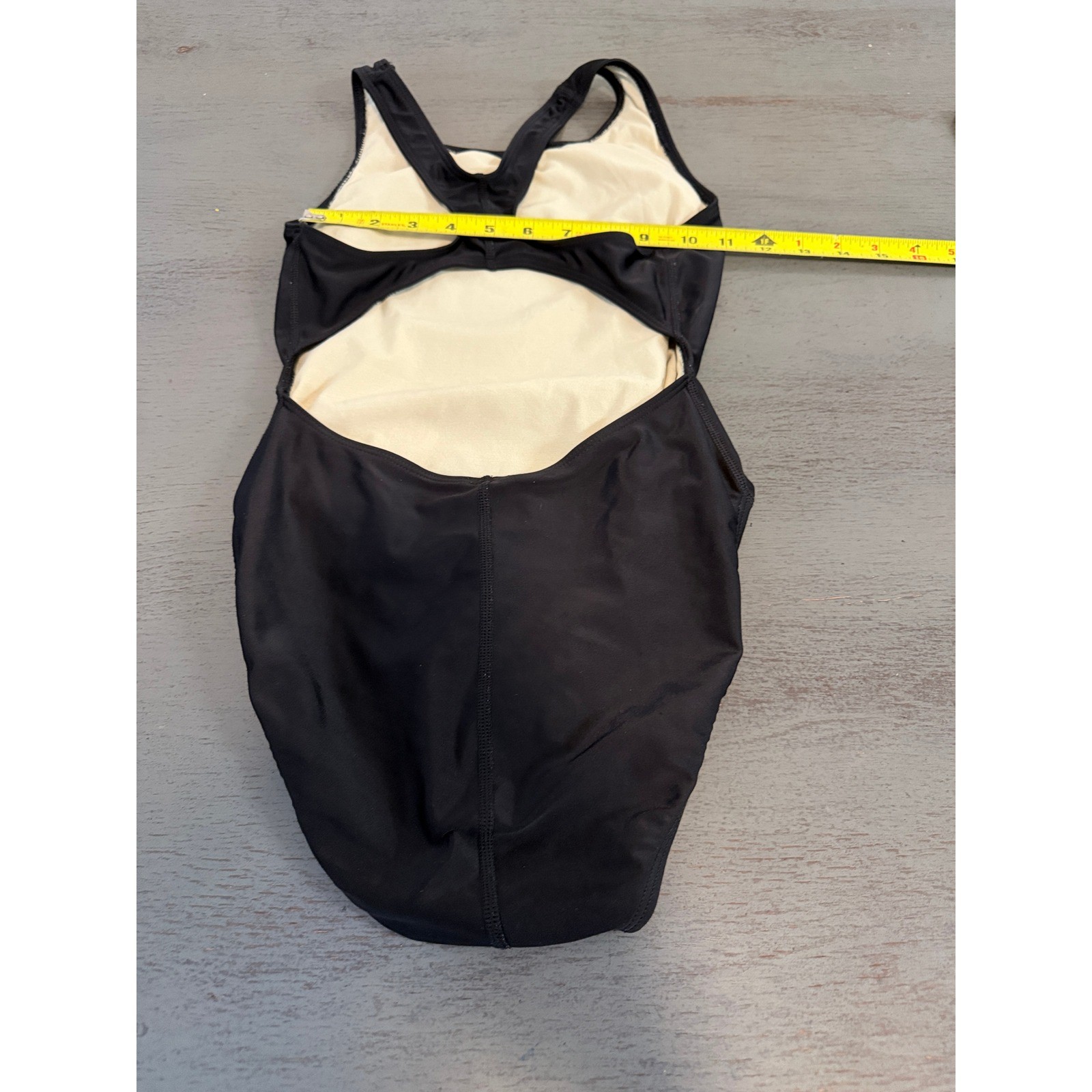 TYR Womens Black One Piece Swimsuit Racerback Competitive Swim Size 34