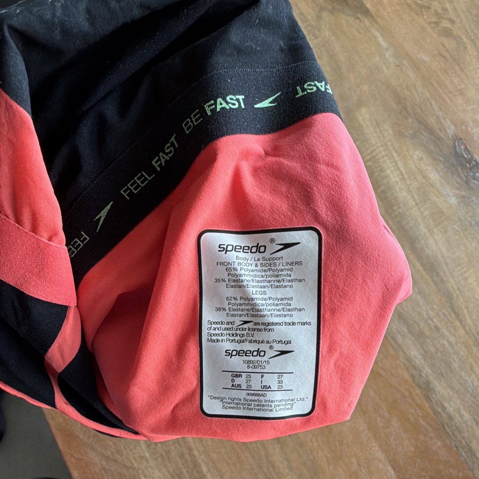 Speedo LZR Racer X Closed Back Fastskin Size 23 Hot Coral