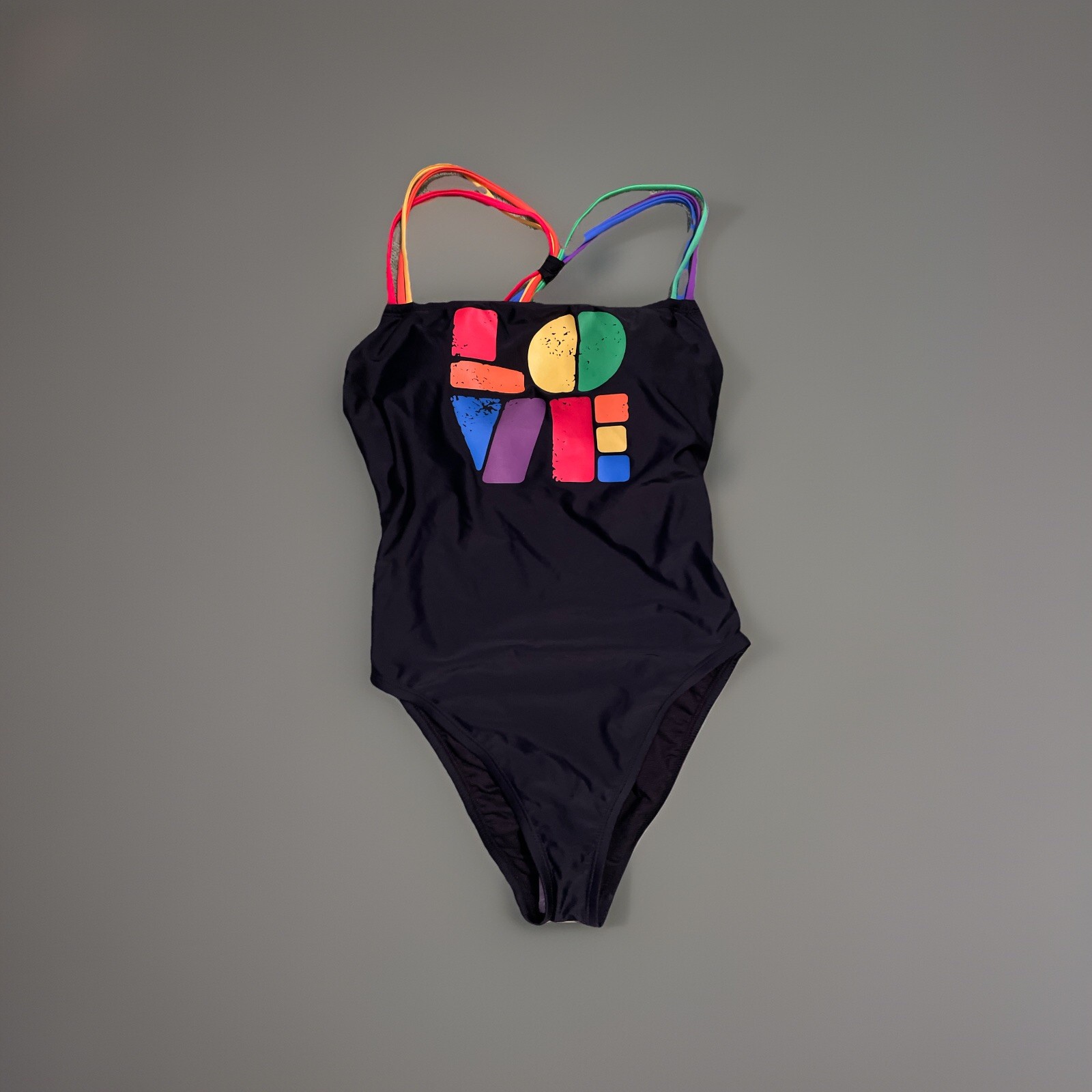 Rainbow Love one piece bathing suit Size medium
