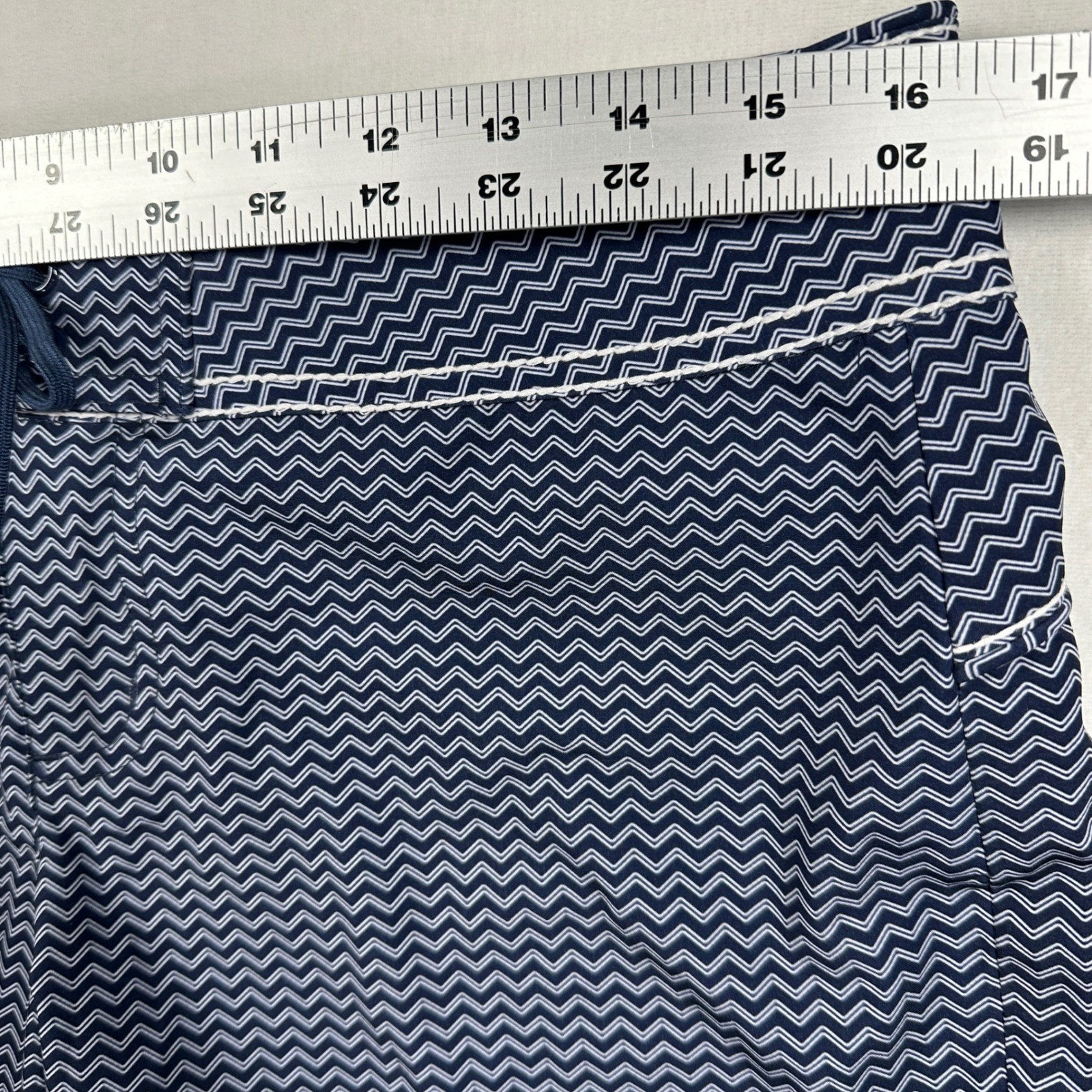 New Carve Designs Paddle Board Swim Shorts 4 Navy Blue Chevron Zig Zag Coastal