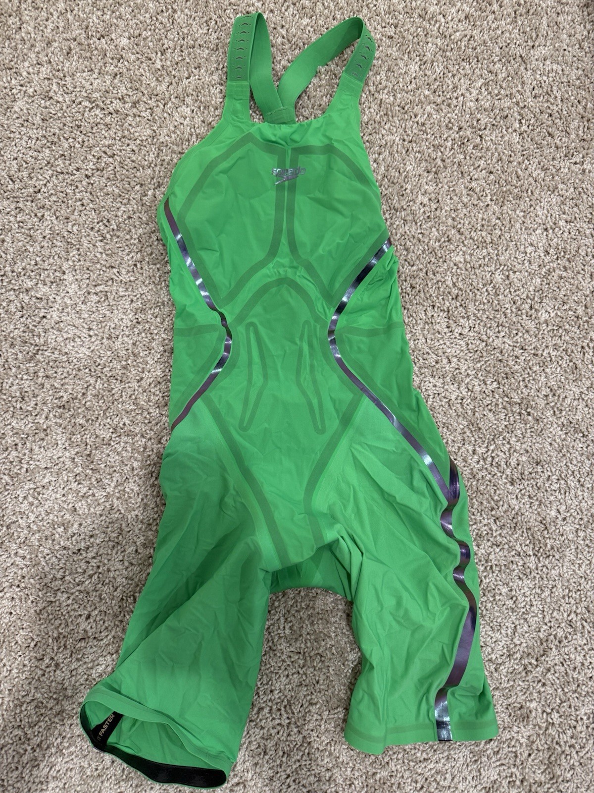 Green, Speedo Fastskin LZR Racer Elite 2 Openback Kneeskin, Size 22