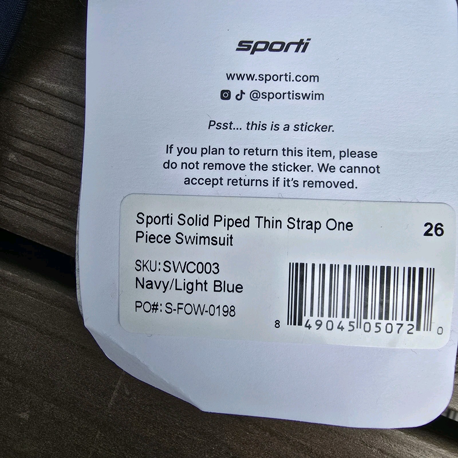Sporti Youth Girl Piped Thin Strap One Piece Swimsuit Lycra Xtra Life Sz 26 New