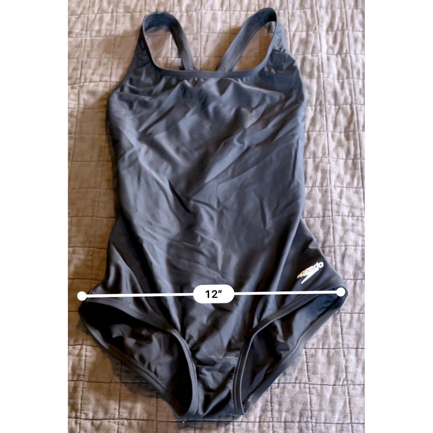 Speedo PowerFLEX Size 6 One Piece Swimsuit Racerback Black 8723601001
