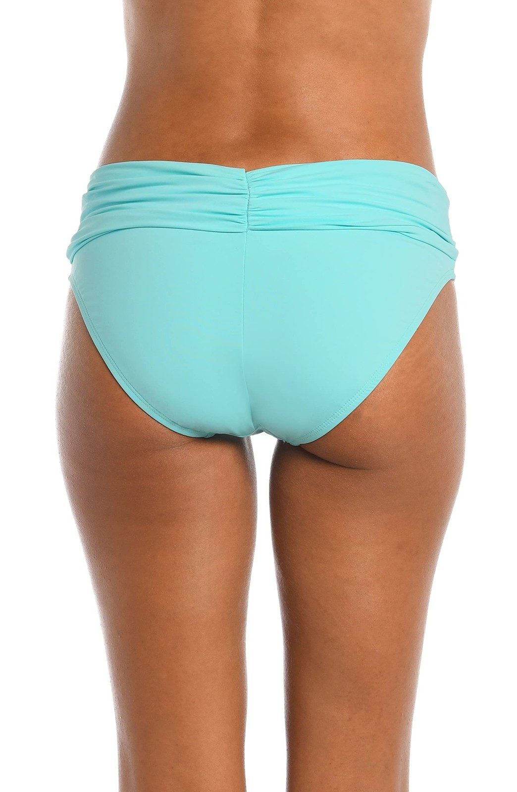Island Goddess Shirred Band Hipster Bikini Swimsuit Bottom 14 Ice Blue
