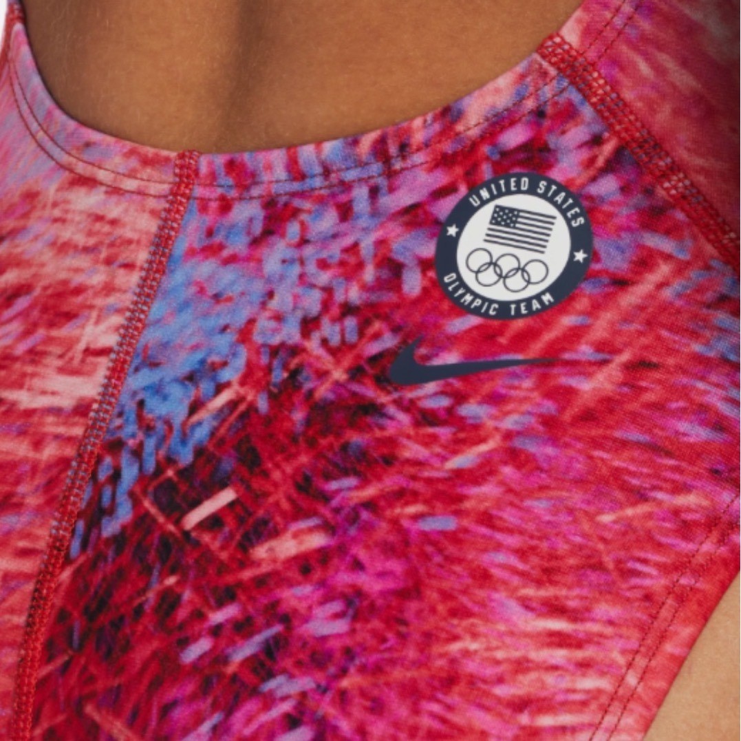 Nike Swim Team USA Olympic One Piece Swimsuit Pink Purple NESSE034 Womens 32 /6