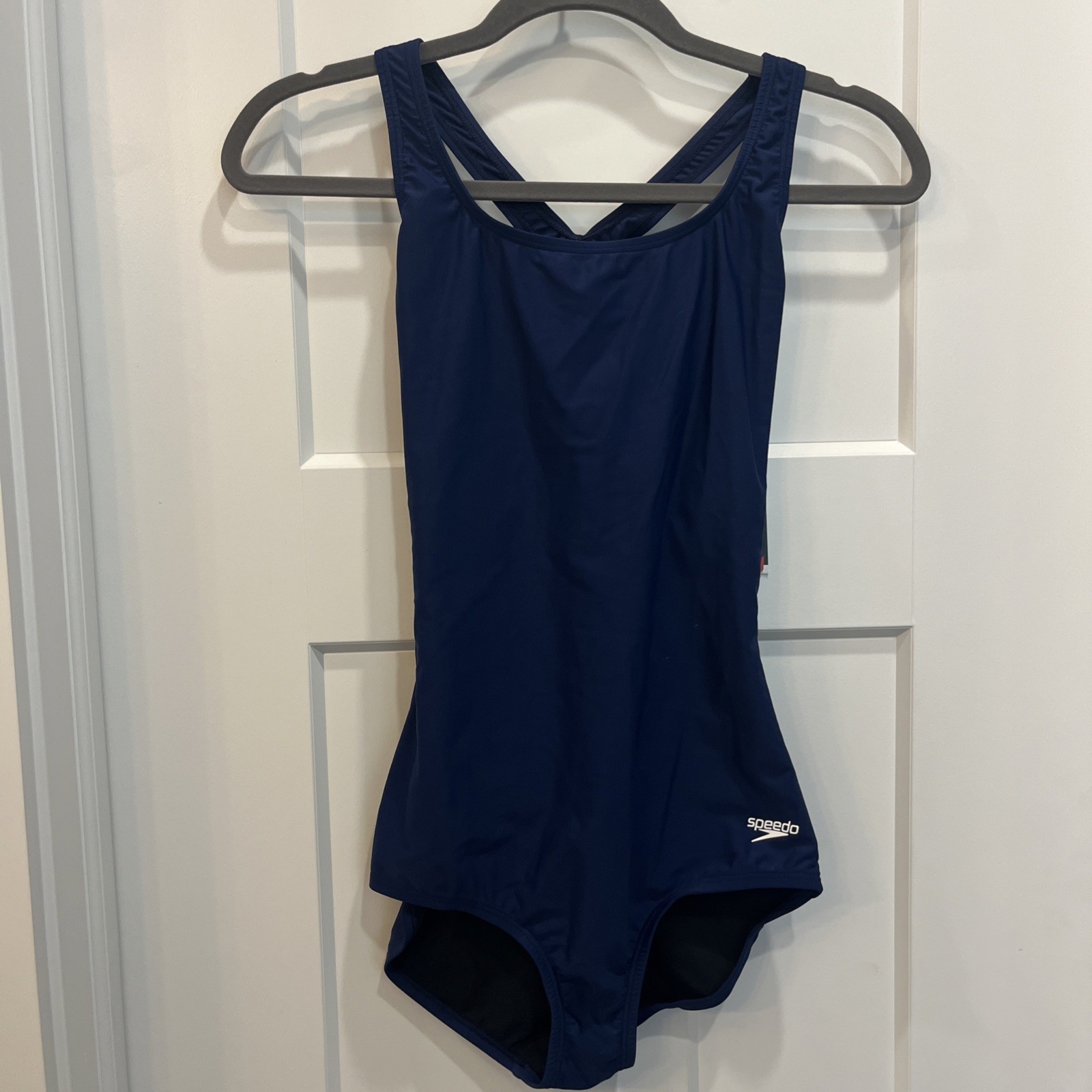 Speedo Women’s Ultra Back Long One Piece Swimsuit Navy Blue Sz 6L