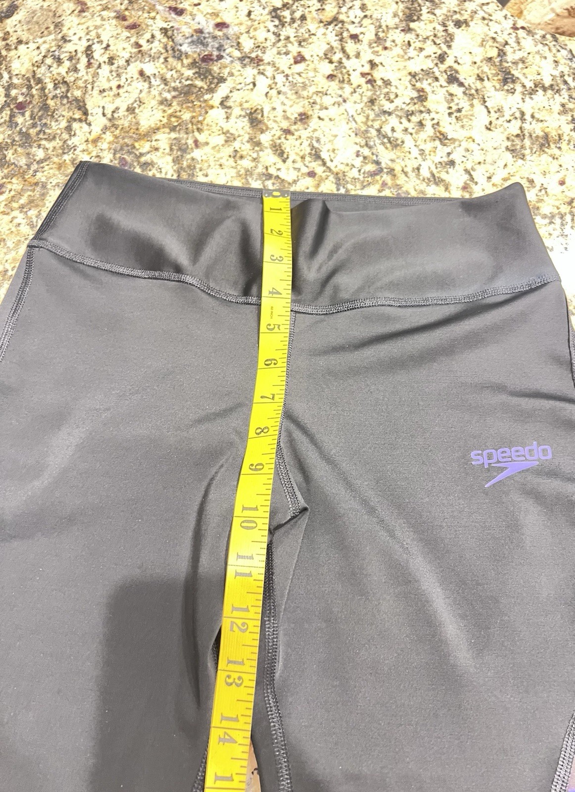 Speedo Women’s Athletic Leggings, M, Black and Purple Design, Great Condition